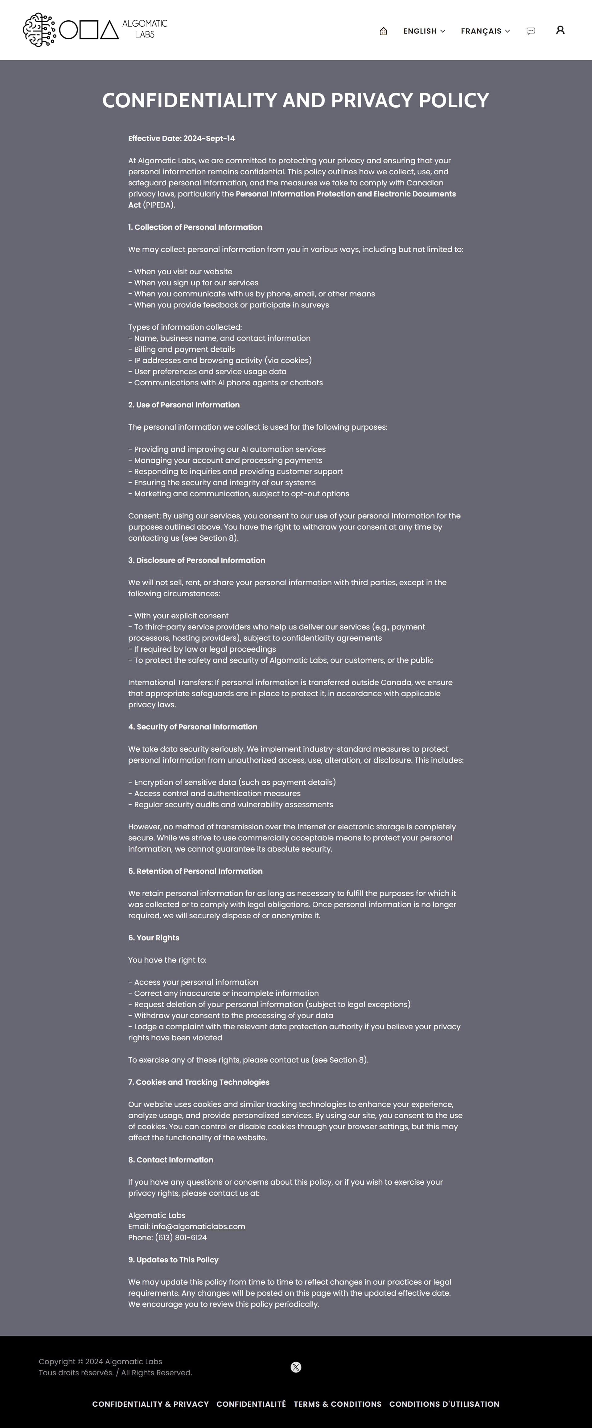 Confidentiality & Privacy